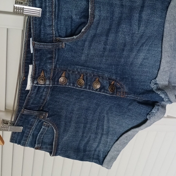 Eunina Button Fly Denim shorts, Size L - Picture 3 of 9